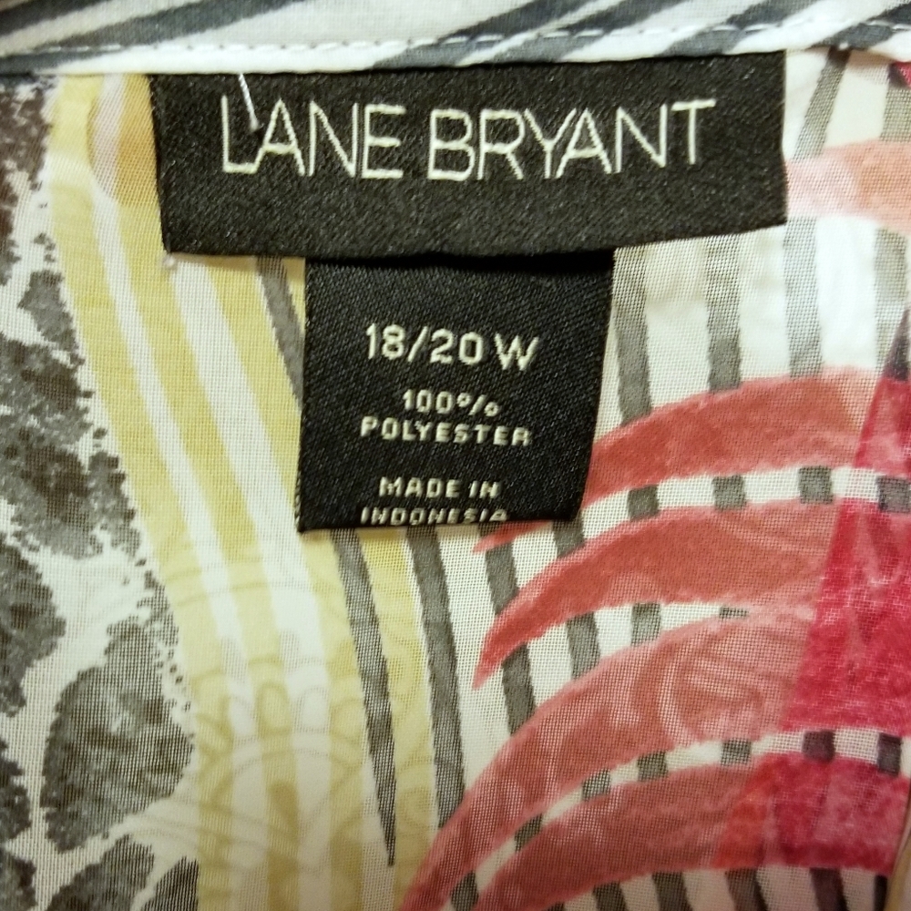 Lane Bryant Sheer Over-Shirt Faux Tie Sz 18/20 - Picture 6 of 7